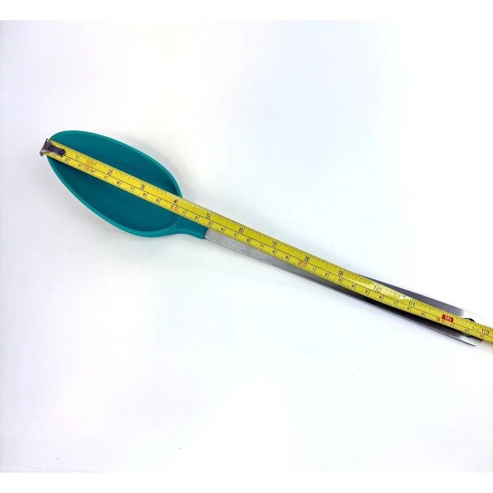 Kitchen Utensils Set: 3-piece Teal Silicone Pasta Server, Spoon, Slotted Skimmer